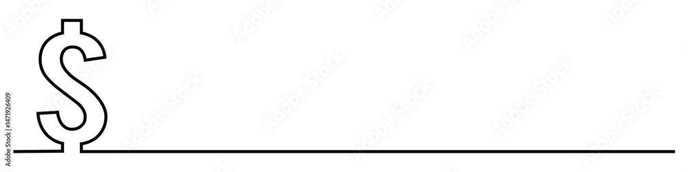 Aufkleber simple dollar sign design in continuous line art style. editable minimal vector illustration for fin