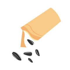 vector of sunflower seed snacks poured from their packaging