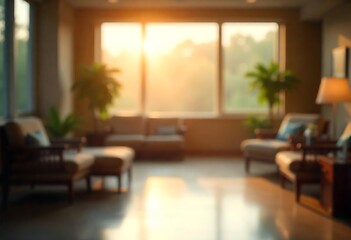 Fototapeta premium Generative AI Warm Sunlight Illuminating a Serene and Inviting Room