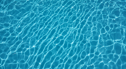 Obraz premium Serene Blue Water: Captivating Pool Ripples, Sunlight Reflections, & Summertime Vibes - Dive into Aqua Bliss!