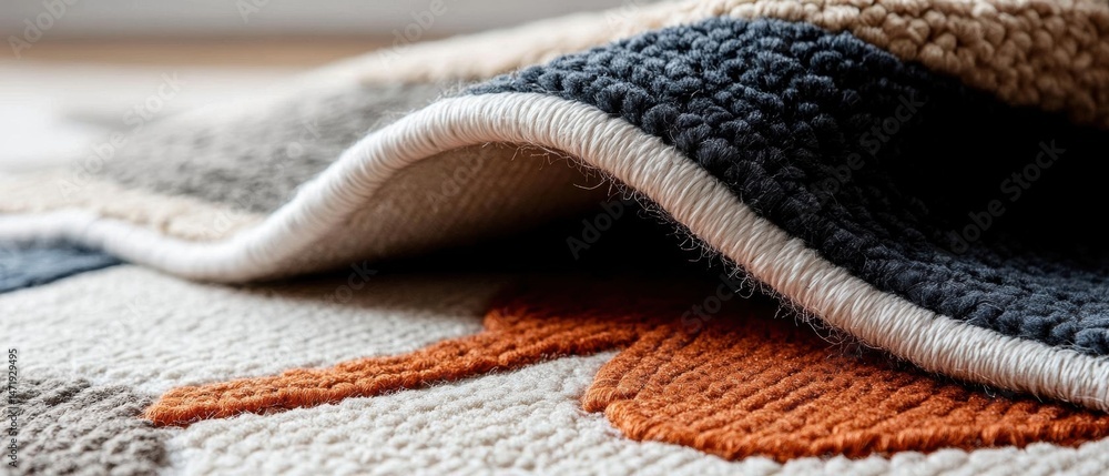 Poster close-up of a woven fabric with a unique pattern. the fabric appears to be made of a combination of 