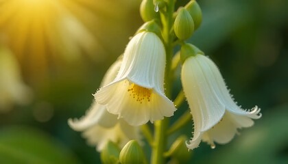 Bellflower bloom with green buds
