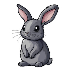 rabbit, animal, vector, transparent background, bunny, cute, easter, hare, mammal, isolated, pet, nature, farm, rodent, fluffy, furry, adorable, small