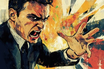 Obraz premium Employee under pressure from angry boss in office setting