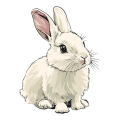 Obraz premium rabbit, animal, vector, transparent background, bunny, cute, easter, hare, mammal, isolated, pet, nature, farm, rodent, fluffy, furry, adorable, small