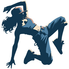 Street Dance Girl Illustration.