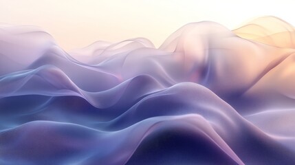 Obraz premium A serene, abstract digital landscape of flowing, soft hues.