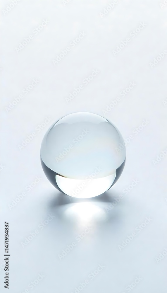Aufkleber generative ai clear crystal ball capturing light and transparency with a minimalist backdrop evoking