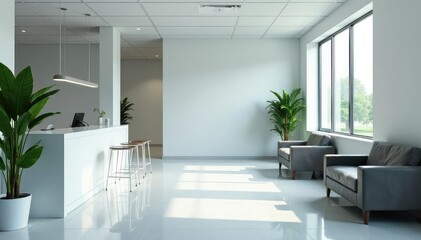 Fototapeta premium A clean and modern GP doctor's office waiting area , appointment, healthcare