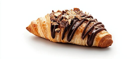 The image is of a freshly baked croissant, which is a type of pastry. it is golden brown in color and has a flaky texture.