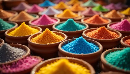 Fototapeta premium Colorful Powders in Bowls