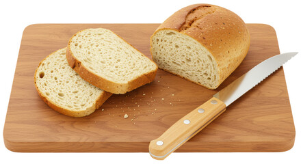 Isolated Sliced Bread on Cutting Board