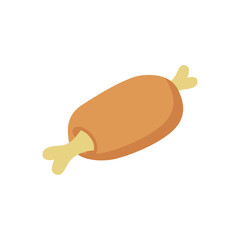 Simple Roasted Chicken Leg Vector Illustration