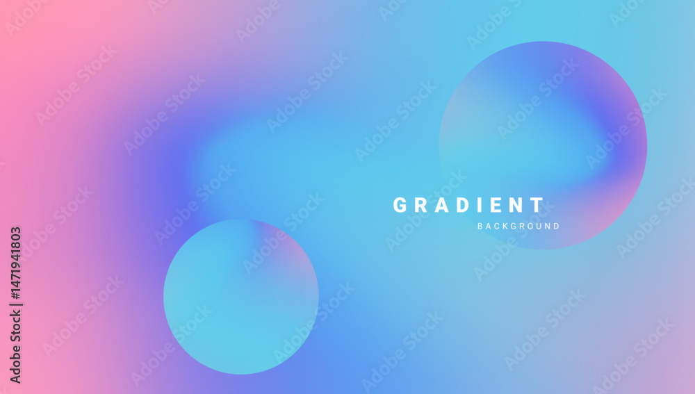 Poster Modern pastel gradient background with abstract spheres and soft blur