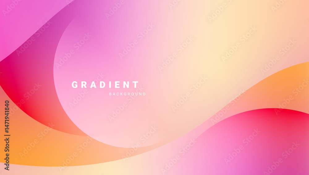 Poster Smooth pastel gradient background with flowing abstract curves