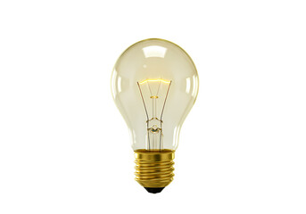 Clear Glass Light Bulb E26 Edison Screw Base on Transparent background