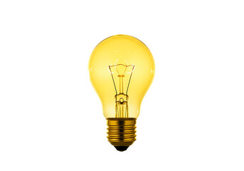 Glowing Light Bulb Idea Innovation Inspiration on Transparent background