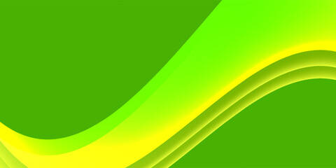 Abstract curve green banner background