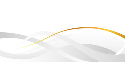 Elegant Abstract White Background with Golden Curved Lines and Subtle Wave Patterns
