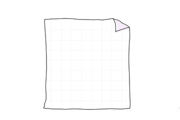 シンプルな手描き風のメモ帳素材：方眼