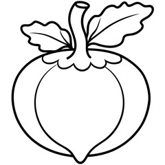 Minimalist Kohlrabi Line Art Vector