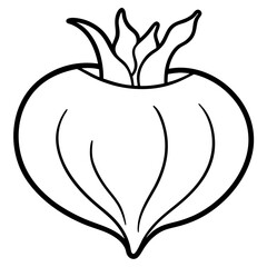 Minimalist Kohlrabi Line Art Vector