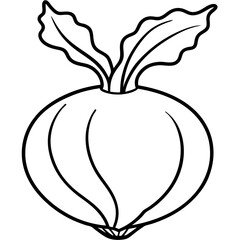 Minimalist Kohlrabi Line Art Vector