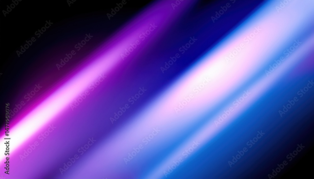 Poster diagonal neon light streaks in purple and blue gradient for modern web design, digital branding, or 