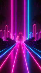 AI-synthesized, multi-layered ecosystem where bioluminescent quantum forests with neon effect