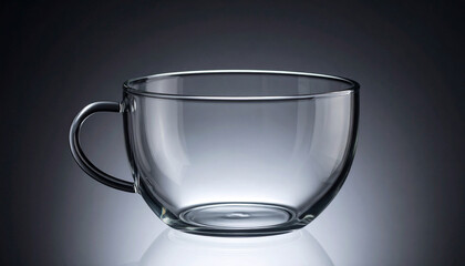 Clear Glass Cup: Elegant Design, Shadow Play, A Transparent Dream
