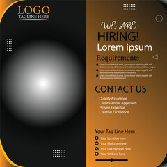 Fototapeta premium We are hiring social media post template vector