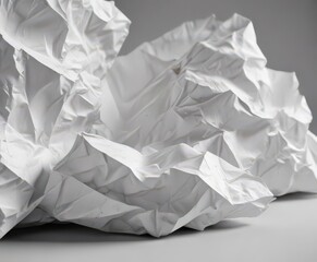 Crumpled white paper, uneven surface, light shadows , illustration, aged