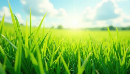Fototapeta premium Refreshing breeze blowing through tall grass in a field, creating a ripple effect , steppe, pastoral, breeze
