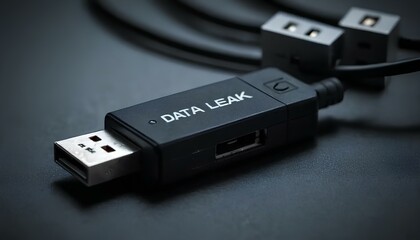 Data leakage vulnerability on a USB drive highlighting cybersecurity awareness and threat detection