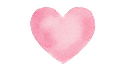 Pink heart watercolor design on white background