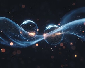 Minimalist Mysterious Representation of Quantum Entanglement with Glowing Particles