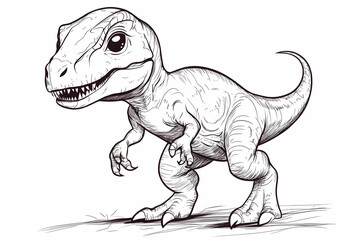 Fototapeta premium Playful Cartoon Dinosaur Character with Big Eyes and Cheerful Smile