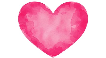Pink heart watercolor illustration
