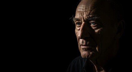 Portrait of an Older Man with Deep Wrinkles