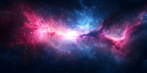 Fototapeta premium Stunning Cosmic Nebula with Bright Colors and Twinkling Stars