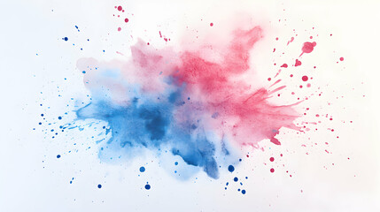 Obraz premium Vibrant Watercolor Splash in Red and Blue on White Background