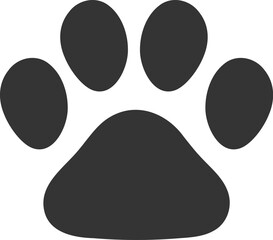 肉球のシルエット　アイコン　犬　猫　黒　Dog and cat paw print.