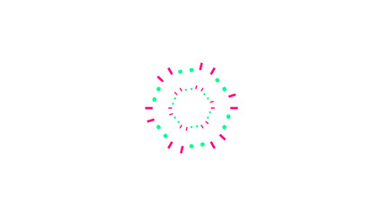 Vibrant Abstract Design with Concentric Circles and Geometric Patterns