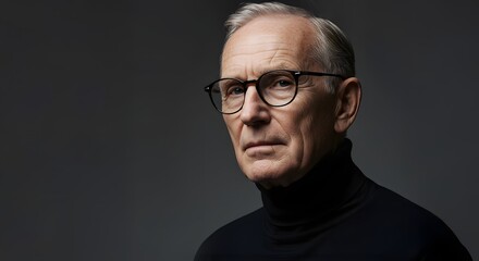 Obraz premium Elderly Man in Glasses Portrait