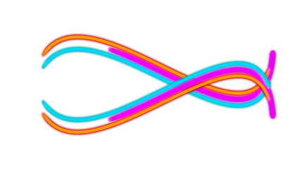 Vibrant Neon Lines Intertwined on a Black Background