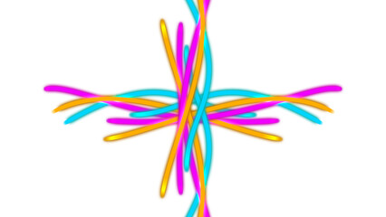 Vibrant Neon Lines Intertwined in a Cross Design