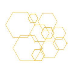 Abstract Yellow Hexagon Backgorund, Technology polygonal concept