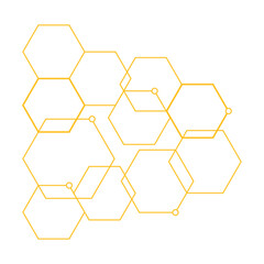 Abstract Yellow Hexagon Backgorund, Technology polygonal concept