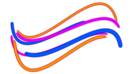 Vibrant Neon Wave Lines Against a Black Background