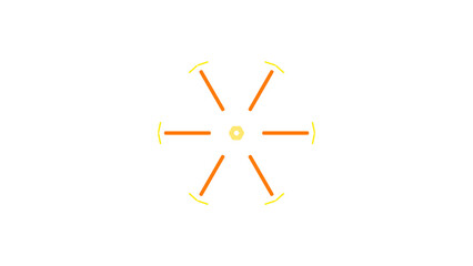 Abstract Geometric Pattern with Orange Rays on Black Background